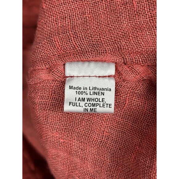 Flax Linen Dress Tunic Brick Red Size Medium Flowy Lagenlook Lightweight Natural - Picture 4 of 9